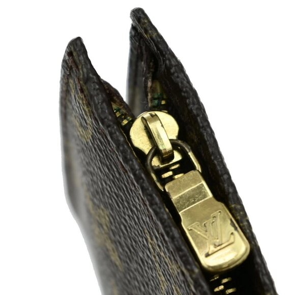 LOUIS VUITTON Logo BUCKET PM Pouch Bag Monogram Leather Brown France 60EE072 - Picture 8 of 13